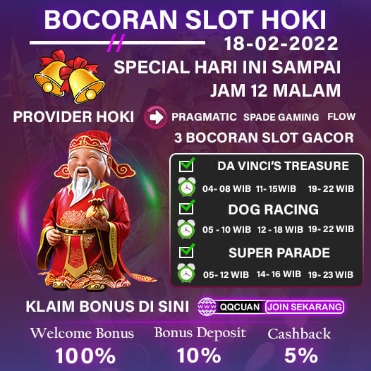 Bocoran Slot Hoki Hari Ini QQCuan Tanggal 18 Feb 2022