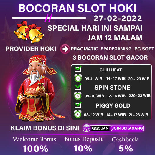 Bocoran Slot Hoki Hari Ini QQCuan Tanggal 27 Feb 2022