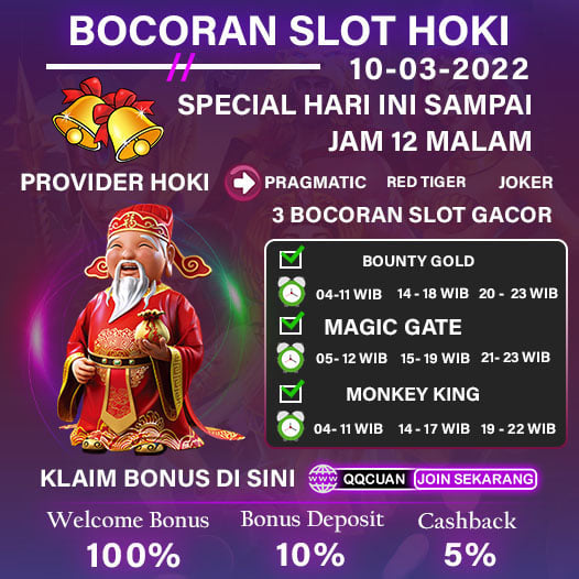 Bocoran Slot Hoki Hari Ini QQCuan Tanggal 10 Mar 2022